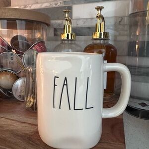 Rae Dunn Cream Mug with Black 'FALL' Text
